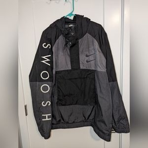 VINTAGE!! Nike Jacket Double Swoosh Windbreaker XXL w/ Hoody Pouch Pocket